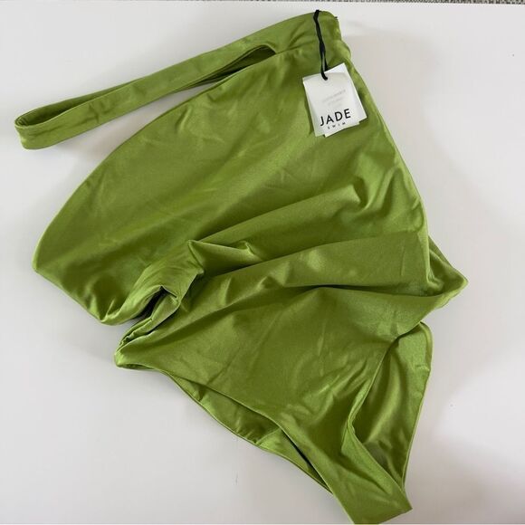 ⭕️ JADE SWIM One Piece Swimsuit Bathing Suit Lime Green Shimmer Large - Picture 2 of 9